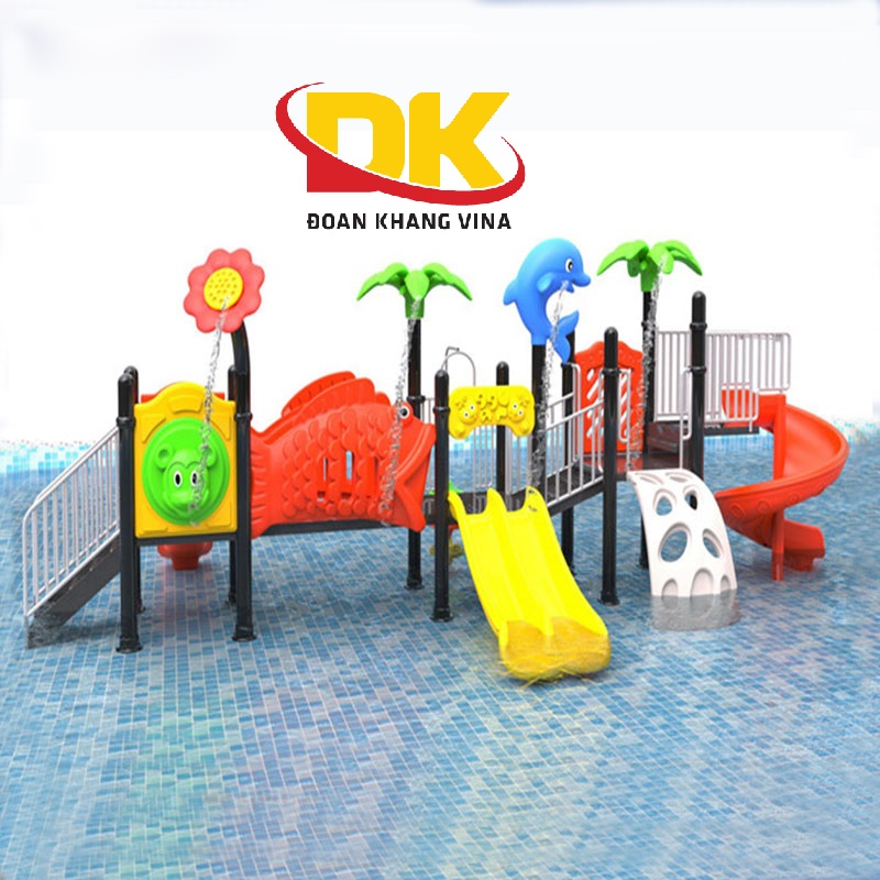 Cầu trượt liên hoàn 3 khối cho bể bơi DK 001-47