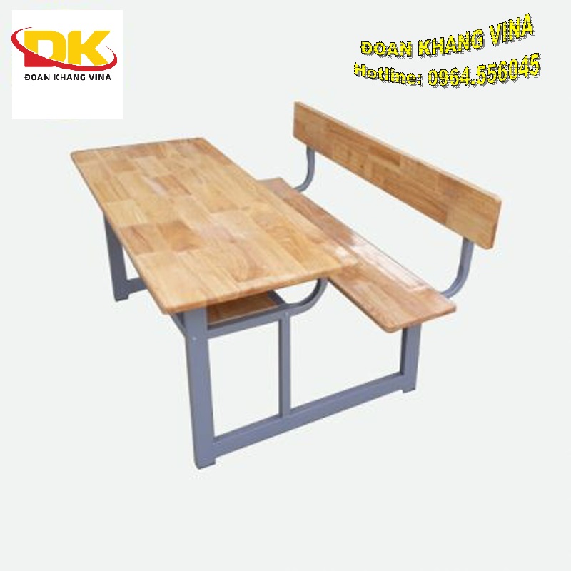 Bộ bàn ghế gỗ học sinh tiểu học liền chân DK 012-12