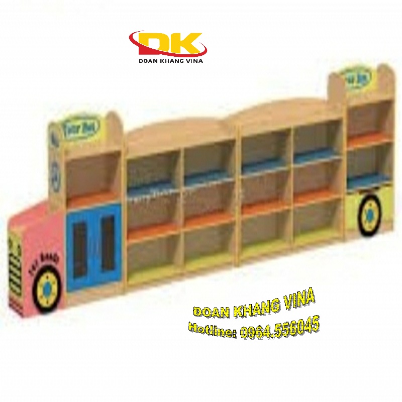 Giá kệ mầm non bằng gỗ hình xe tải DK 013-9