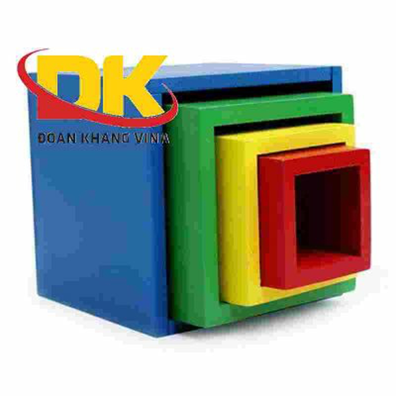 Bộ lồng hộp vuông bằng gỗ mầm non DK 060- 28
